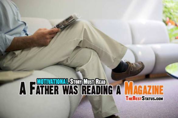 A-Father-was-reading-a-Magazine